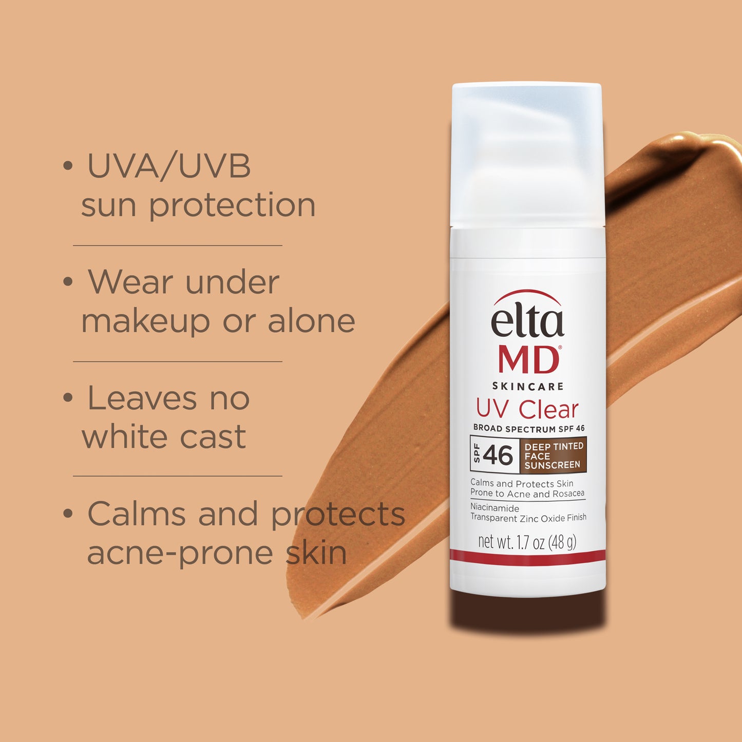 NEW!!! Elta MD UV Clear Broad-Spectrum SPF 46 DEEP TINTED